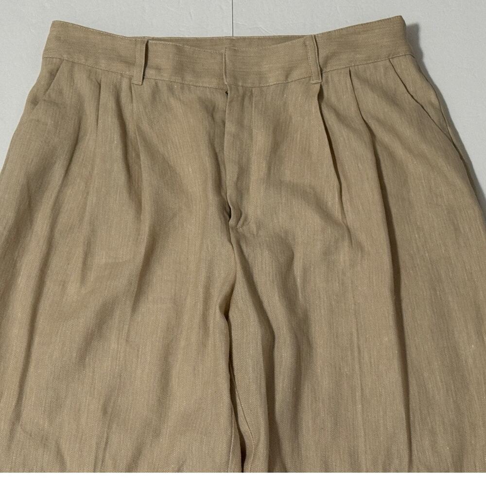Cinq à Sept Arlene Tailored Fit Linen Blend Pants, Khaki, Size 8 - Picture 4 of 9